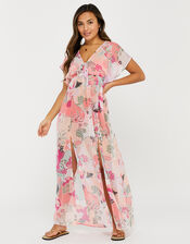 Printed Chiffon Maxi Dress, Multi (PASTEL-MULTI), large