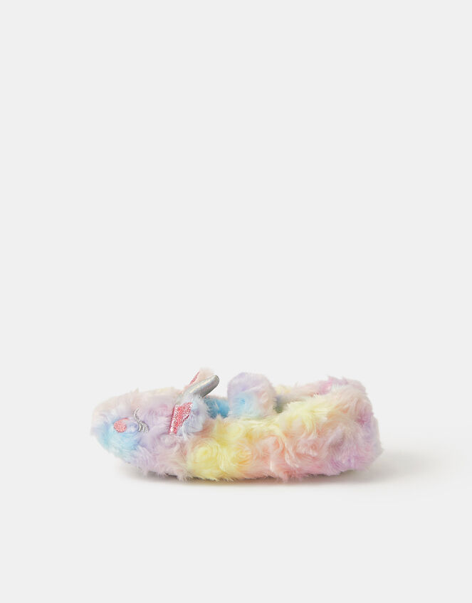 Girls Unicorn Rainbow Slippers, Multi (PASTEL MULTI), large