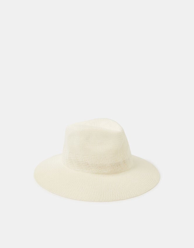 Woven Packable Fedora Hat, , large