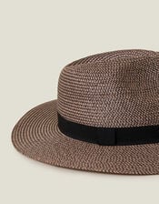 Straw Fedora Hat, , large