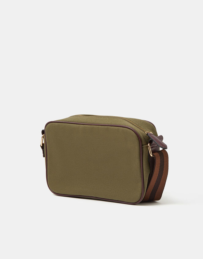 Canvas Crossbody Bag, Green (KHAKI), large