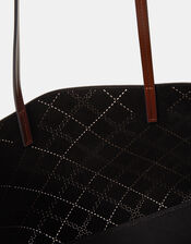 Cutwork Faux Suede Tote Bag, , large