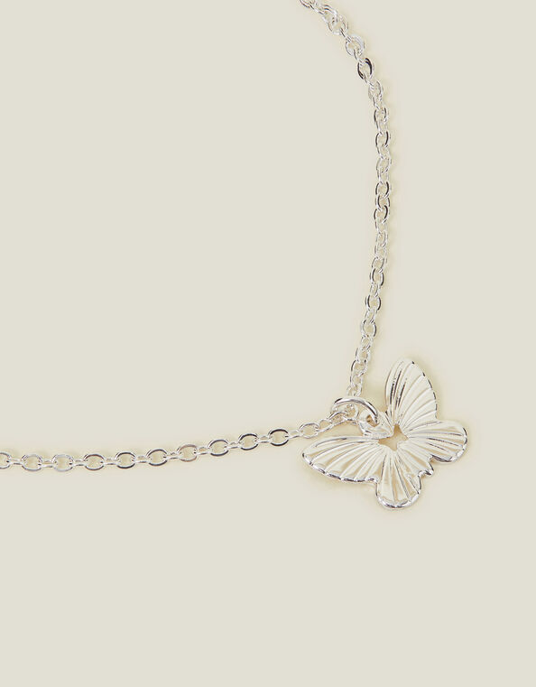 Butterfly Charm Chain Bracelet, Silver (SILVER), large