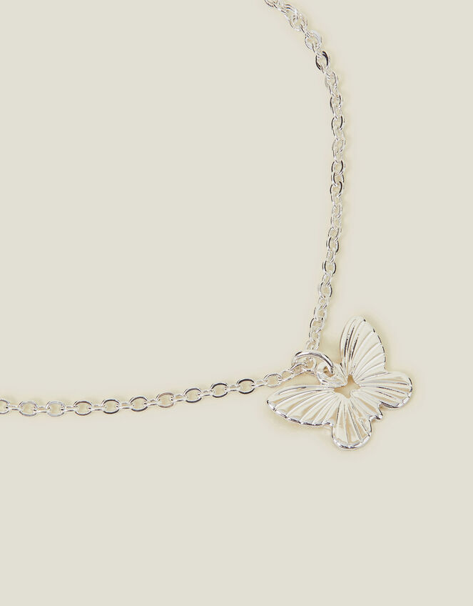 Butterfly Charm Chain Bracelet, Silver (SILVER), large
