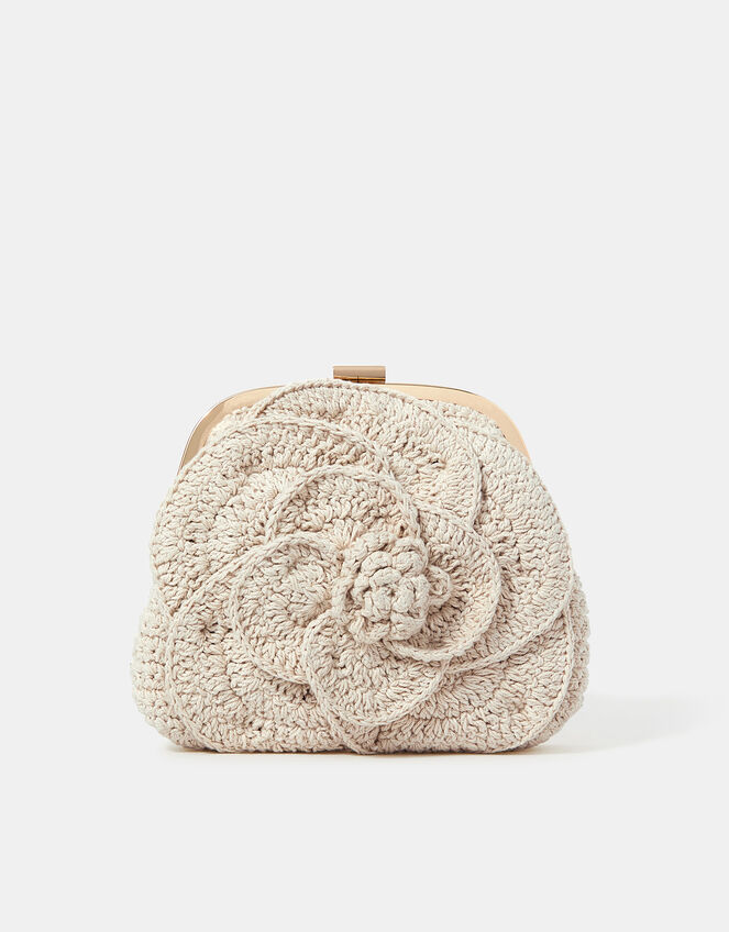 Corsage Macrame Clip Frame Bag, , large