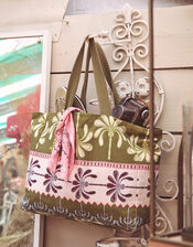 Palm Print Beach Bag, , large