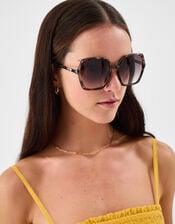 Oversized Tort Square Sunglasses, , large