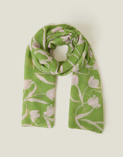 Lightweight Floral Pleat Scarf, , large