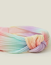 Girls Ombre Plisse Knot Headband, , large
