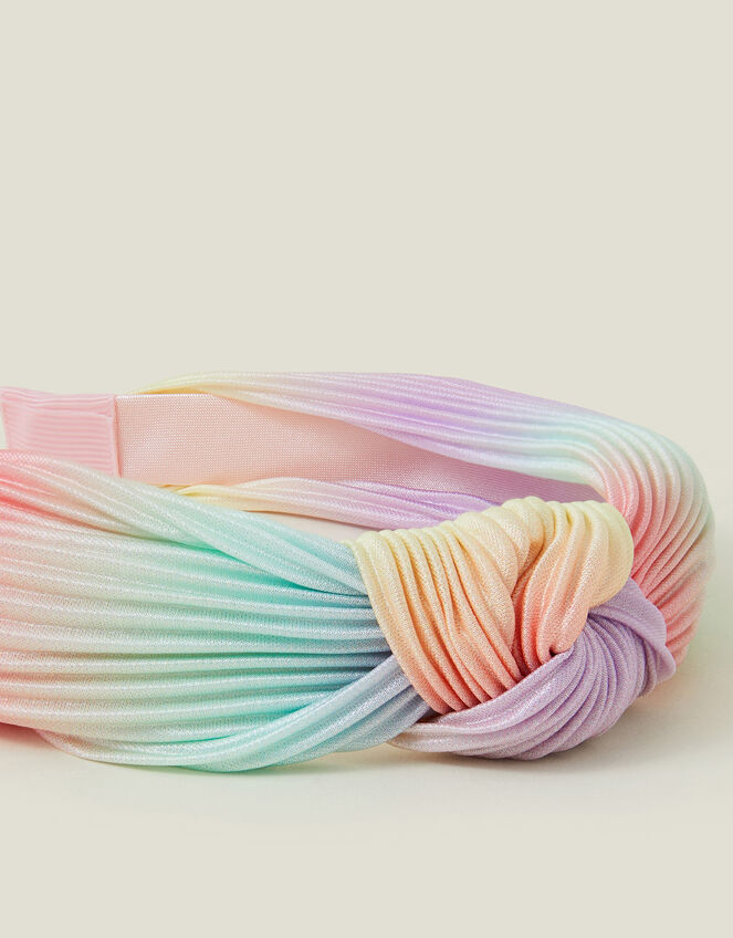 Girls Ombre Plisse Knot Headband, , large