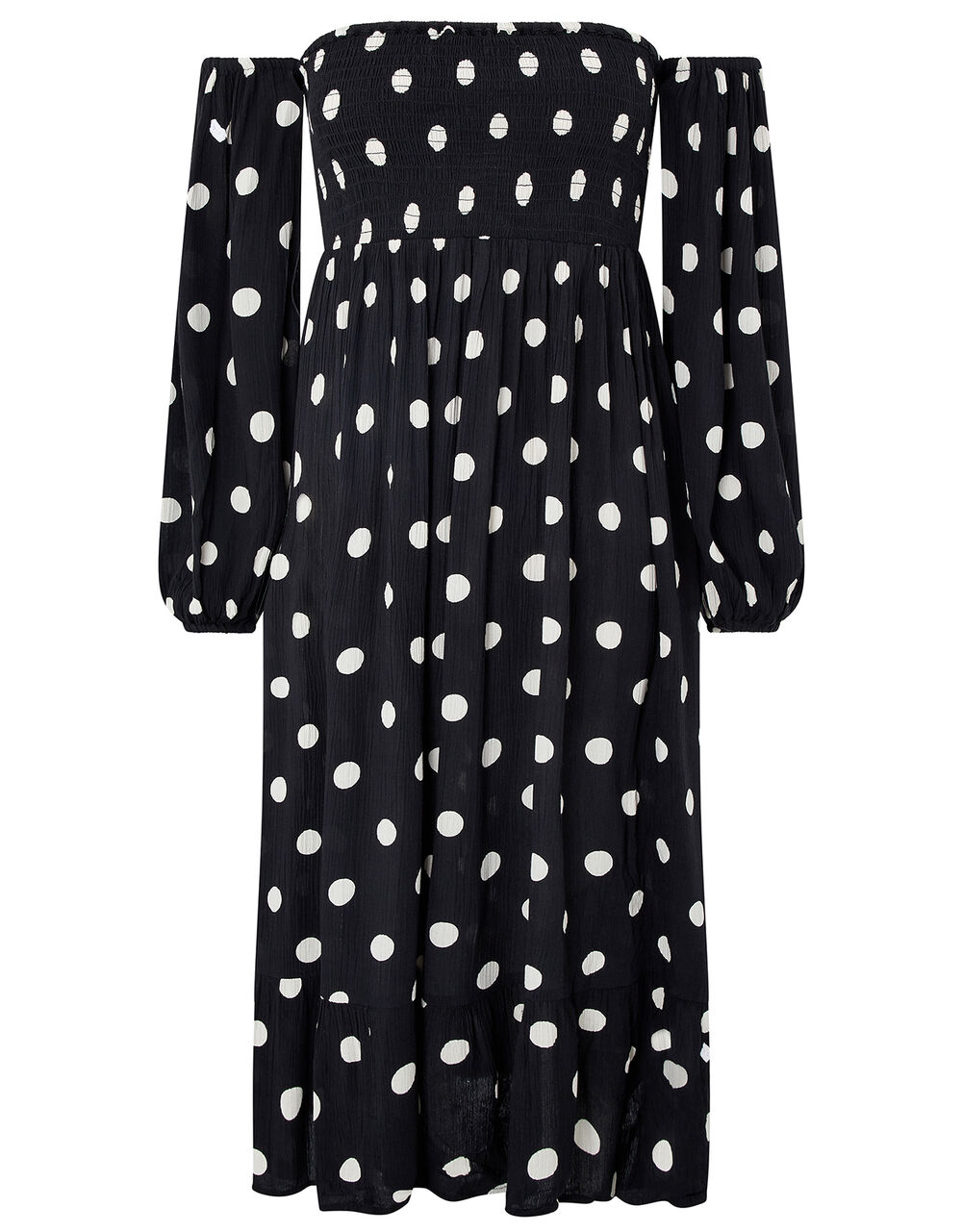 Polka Dot Puff Sleeve Dress for Summer Outfits