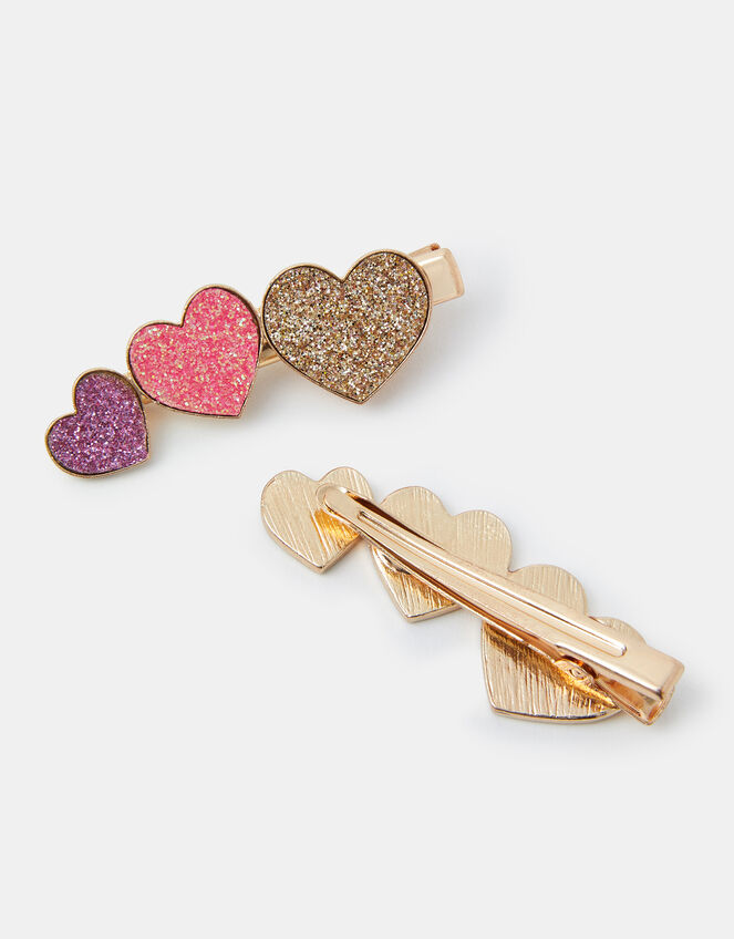 2-Pack Girls Heart Hair Clips, , large
