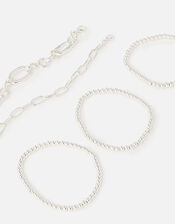 Reconnected Chain Bracelets 5 Pack, Silver (SILVER), large