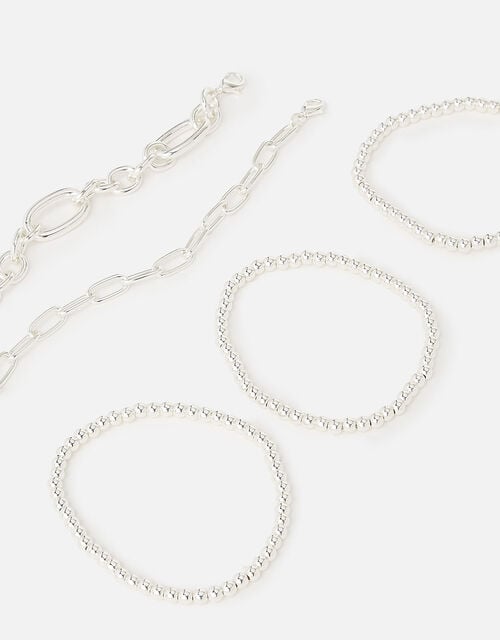 Reconnected Chain Bracelet Set , Silver (SILVER), large