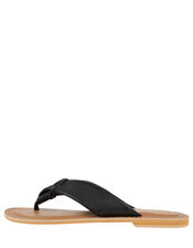 Knotted Thong Sandals, Black (BLACK), large