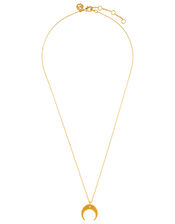 Gold-Plated Sparkle Star Horn Necklace, , large