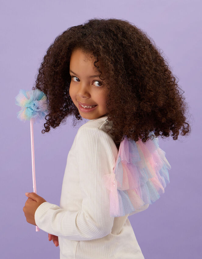 Girls Ombré Frill Fairy Wings & Wand Set, , large
