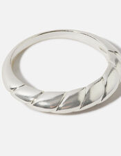 Sterling Silver Croissant Ring, Silver (ST SILVER), large