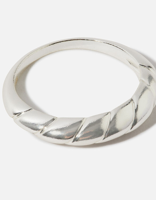 Sterling Silver Croissant Ring, Silver (ST SILVER), large