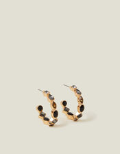 Eclectic Stone Hoop Earrings, , large