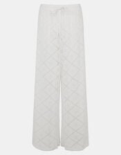Wide Leg Lace Trousers, Ivory (IVORY), large