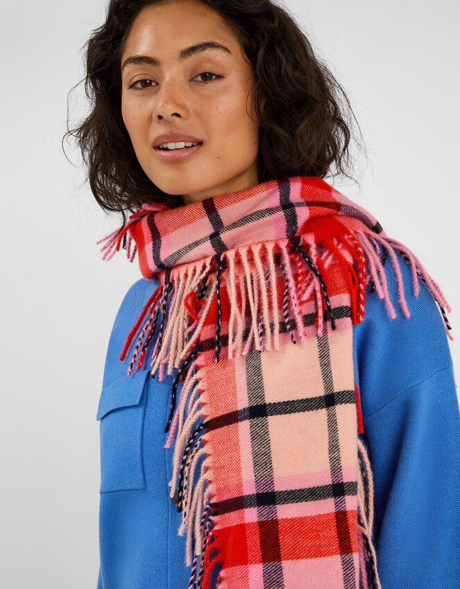 Check Print Blanket Scarf, , large