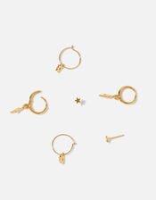 Gold-Plated Celestial Earring Set of Three, , large