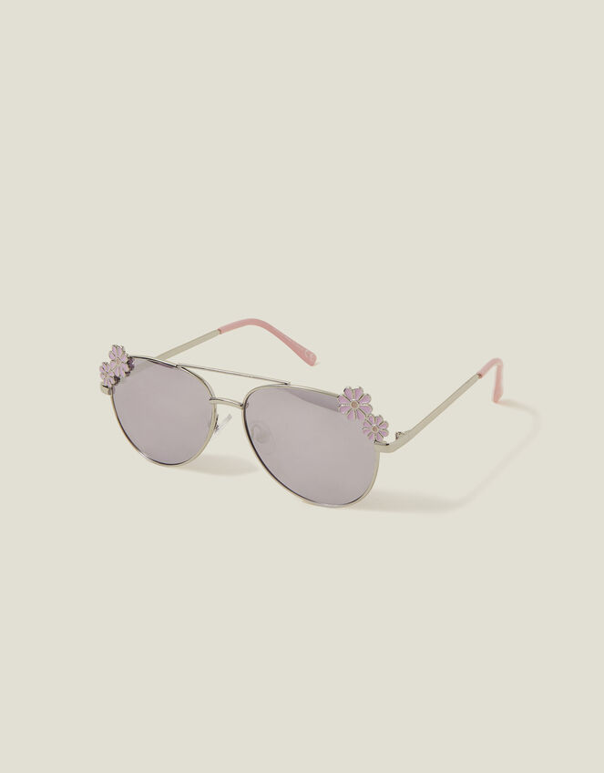 Girls Flower Aviator Sunglasses, , large