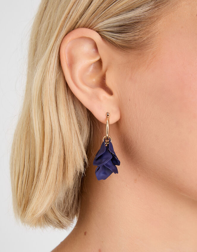 Enamel Flower Short Drop Earrings, , large
