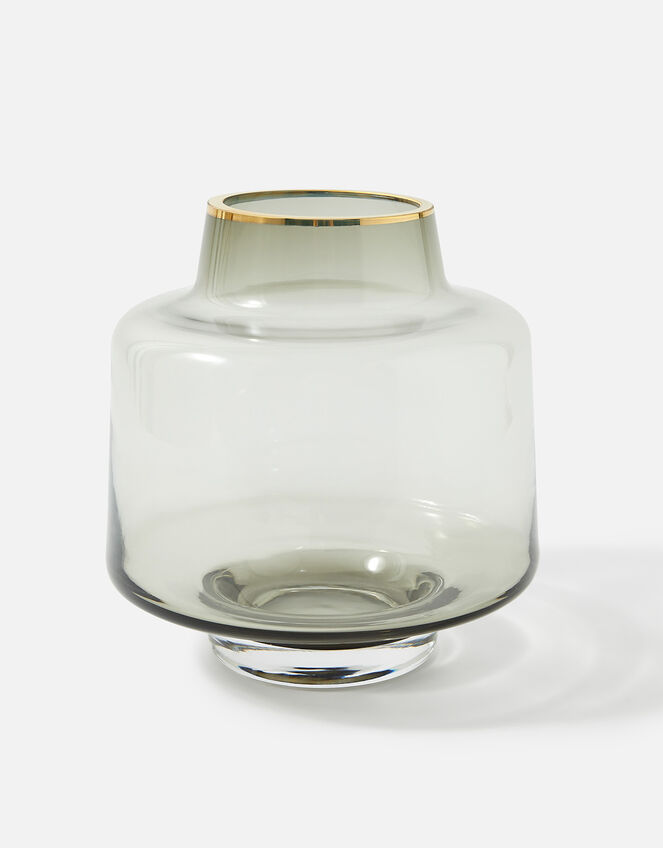 Gilded Rim Glass Vase, , large