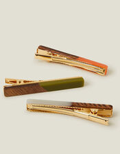3-Pack Wooden Resin Hair Clips, , large