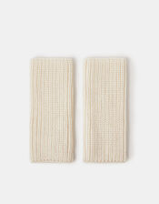 Ribbed Cut Off Gloves, Natural (NATURAL), large