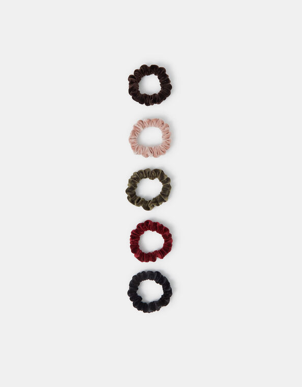 5-Pack Velvet Hair Scrunchies, , large