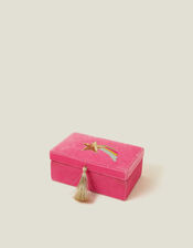 Girls Sequin Star Velvet Jewellery Box, , large
