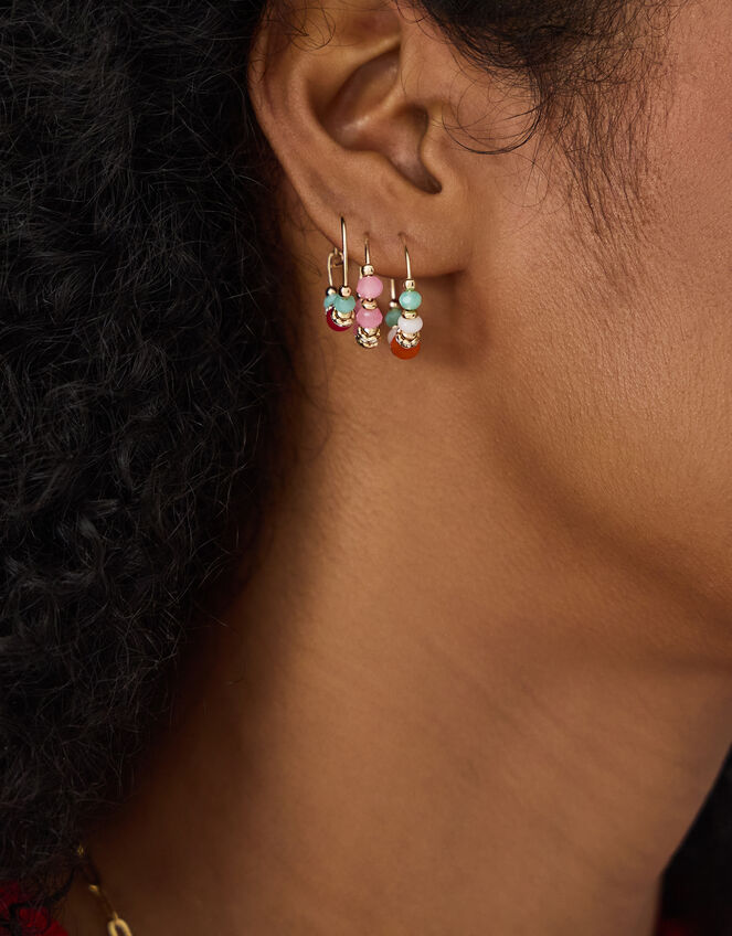 3-Pack Mini Beaded Hoop Earrings, , large