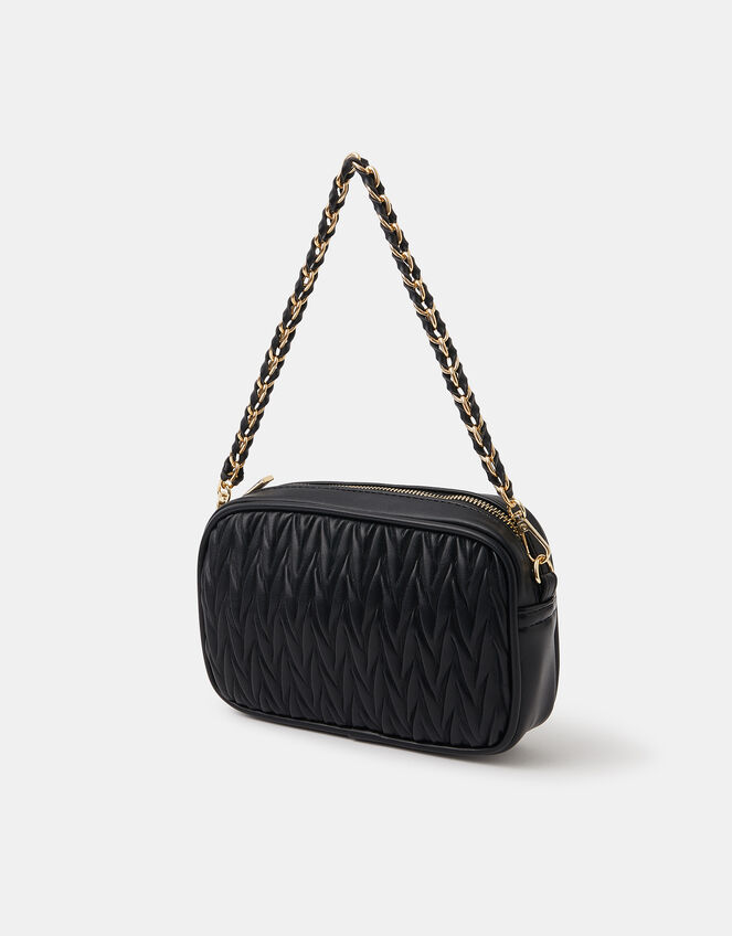 Small Ruched Crossbody Bag, Black (BLACK), large