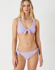 Crinkle Bunny Tie Bikini Top, Purple (LILAC), large