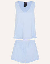 Rib Vest Pyjama Set, Blue (BLUE), large