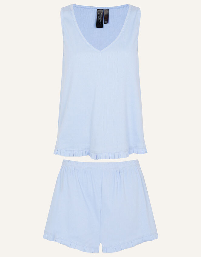 Rib Vest Pyjama Set, Blue (BLUE), large