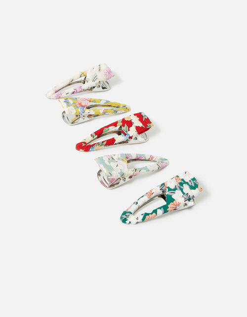 Ditsy Wrapped Hair Clip Multipack, , large