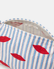 Stripe Lips Wash Bag, , large