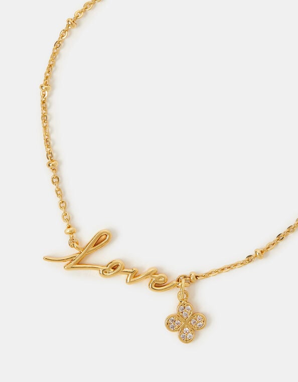 14ct Gold-Plated Love Charm Bracelet, , large