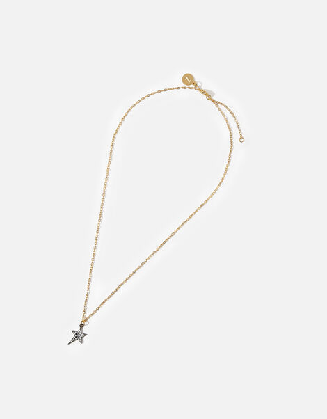 Gold-Plated Star Pendant Necklace, , large