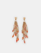 Beaded Facet Long Drop Earrings, , large