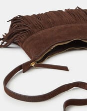 Fringe Suede Crossbody Bag, Brown (CHOCOLATE), large