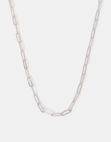 Sterling Silver-Plated Paper Clip Chain, , large