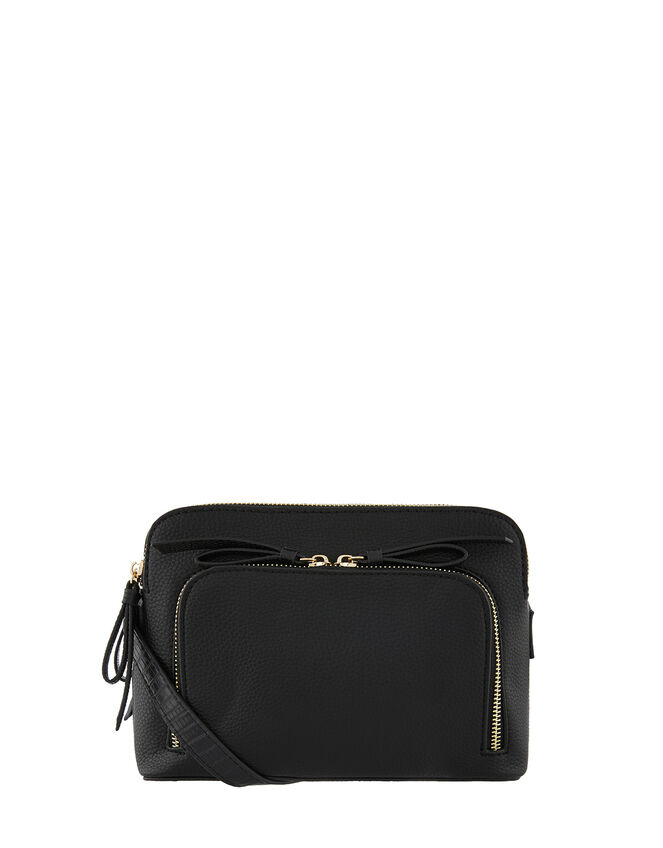 Taylor Vegan Cross Body Bag, Black (BLACK), large