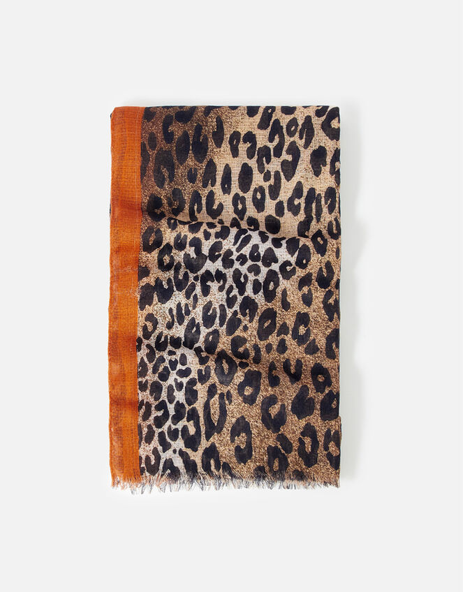 Stripe Leopard Scarf , , large