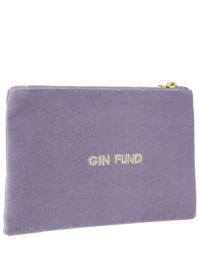 Gin Glass Embroidered Zip Pouch Bag, , large