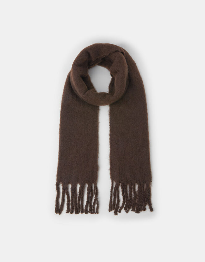 Super Soft Plain Scarf, Brown (CHOCOLATE), large